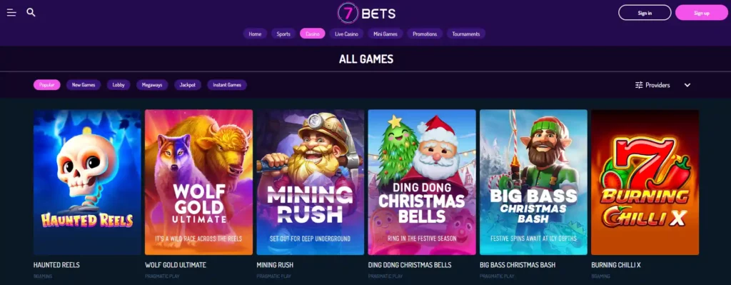7bets casino games
